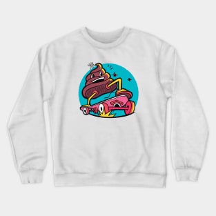 Skateboarding Poo Cartoon Crewneck Sweatshirt